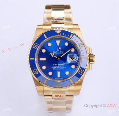 Rolex Submariner new 41MM 3235 Watch Yellow Gold with Blue Dial